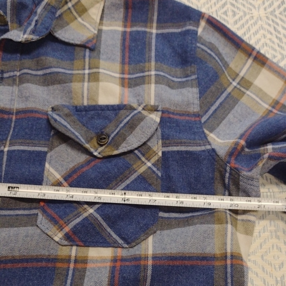 Roark Blue and Tan Plaid Casual Shirt - Picture 8 of 13